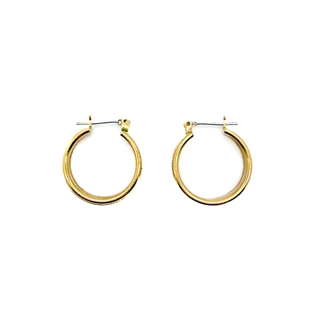 Vintage Fancy Ribbed Hoop Earrings
