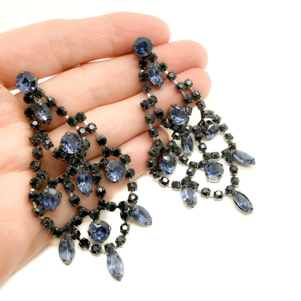 Sapphire Crystal Statement Cascade Earrings