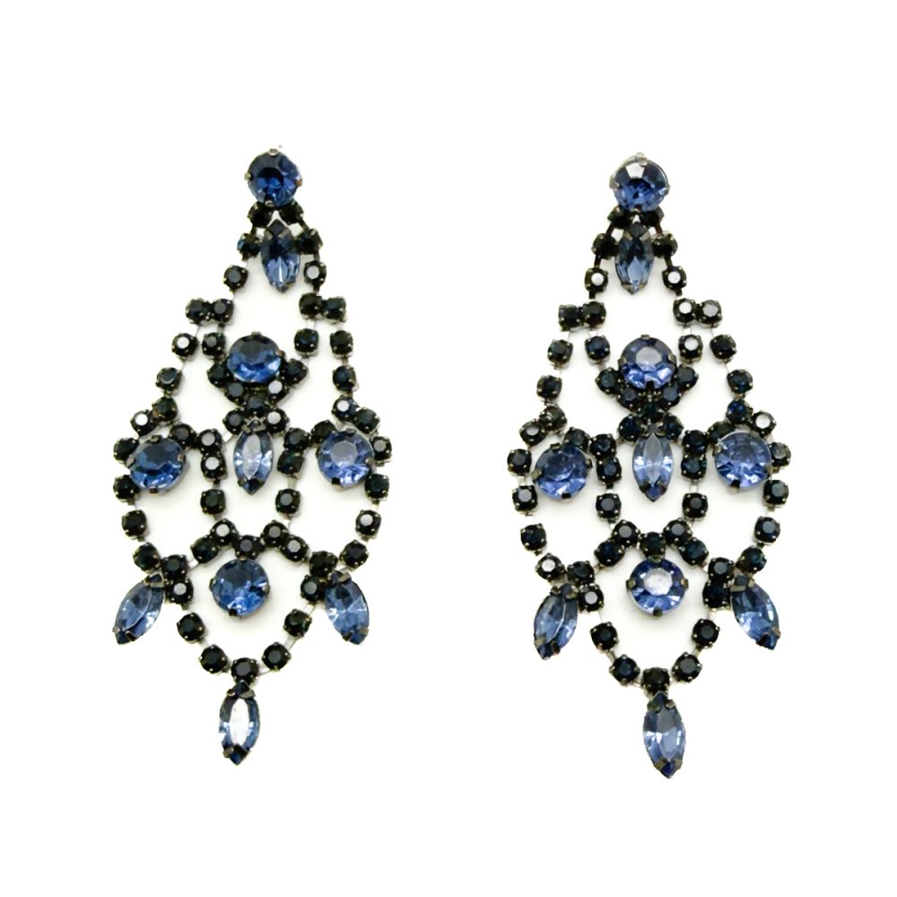Sapphire Crystal Statement Cascade Earrings