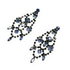 Jennifer Gibson Jewellery 2262 (3) Sapphire Crystal Statement Cascade Earrings