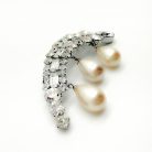 Jennifer Gibson Jewellery 2263 (4) Vintage French Crystal & Pearl Drop Brooch
