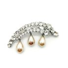 Jennifer Gibson Jewellery 2263 (5) Vintage French Crystal & Pearl Drop Brooch