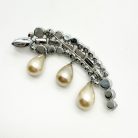 Jennifer Gibson Jewellery 2263 (6) Vintage French Crystal & Pearl Drop Brooch