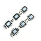 Jennifer Gibson Jewellery 2264 (2) Vintage French Opaline Glass Shoulder Duster Earrings