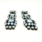 Jennifer Gibson Jewellery 2264 (6) Vintage French Opaline Glass Shoulder Duster Earrings