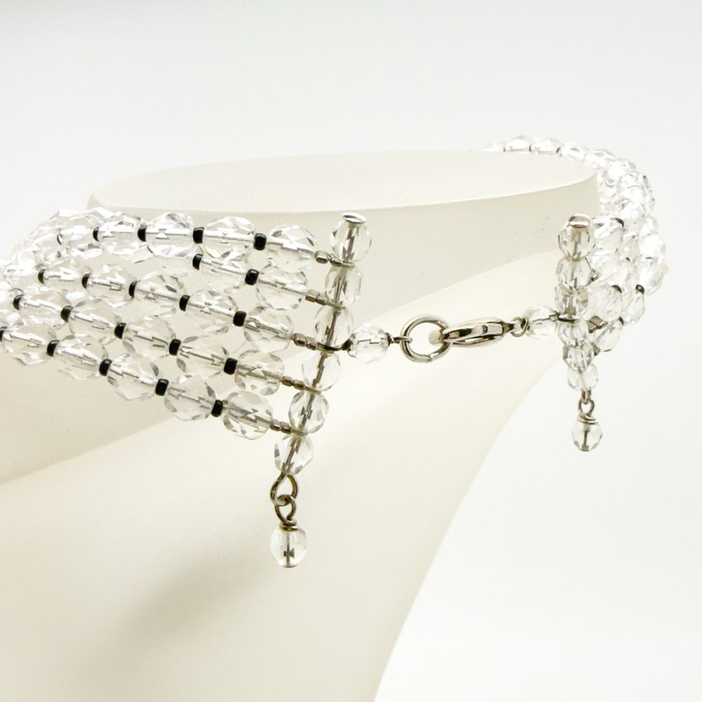 Vintage Statement Faceted Crystal Lariat Tassel Necklace