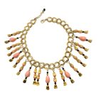 Jennifer Gibson Jewellery 2266 (2) Vintage Statement Egyptian Revival Droplet Bib Necklace