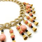Jennifer Gibson Jewellery 2266 (5) Vintage Statement Egyptian Revival Droplet Bib Necklace