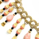 Jennifer Gibson Jewellery 2266 (6) Vintage Statement Egyptian Revival Droplet Bib Necklace
