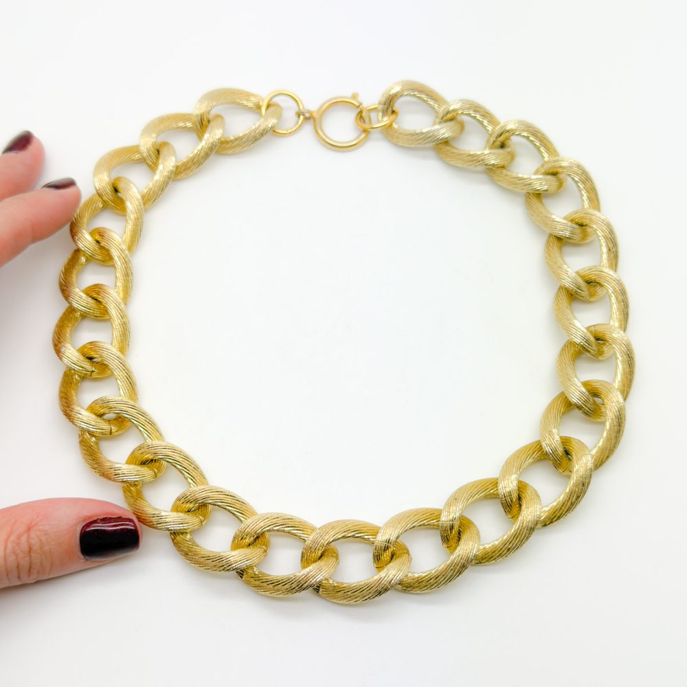 Vintage Chunky Textured Chain Link Collar