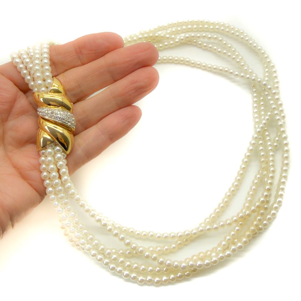 Vintage Pearl Wave Clasp Torsade