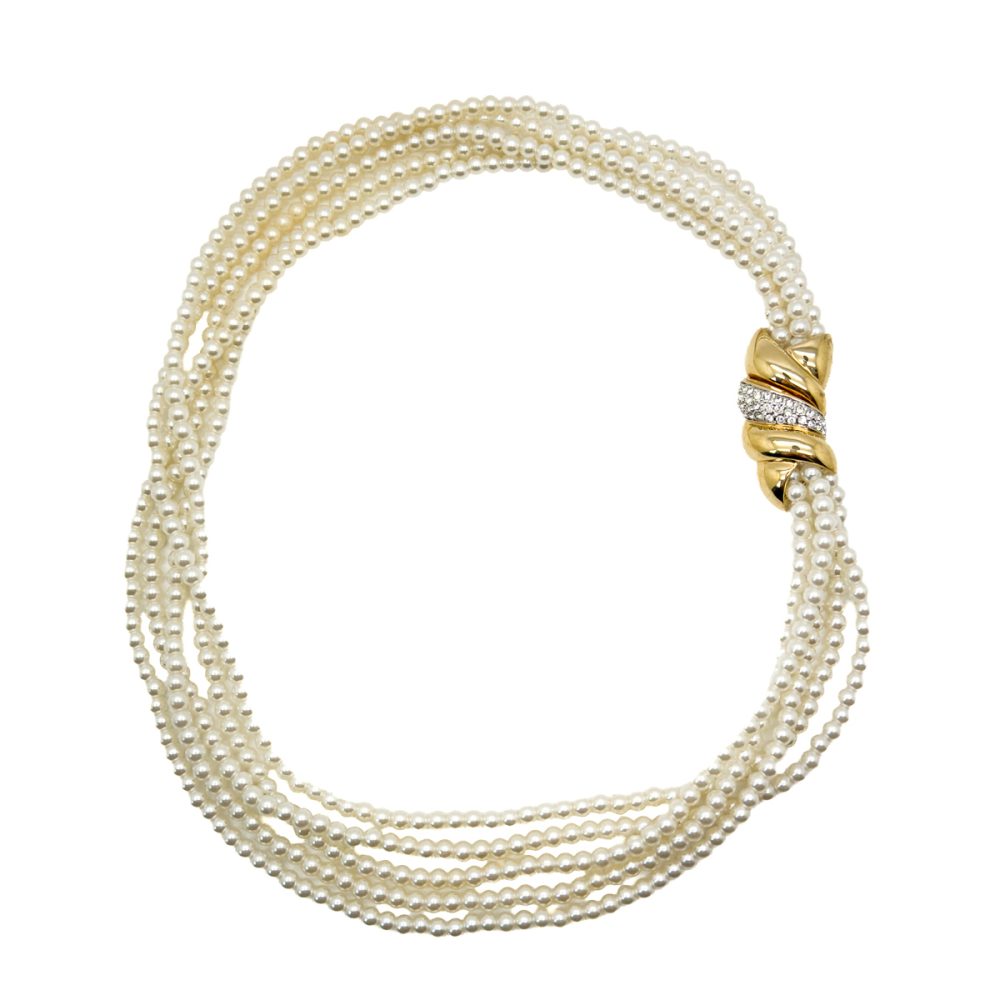 Vintage Pearl Wave Clasp Torsade