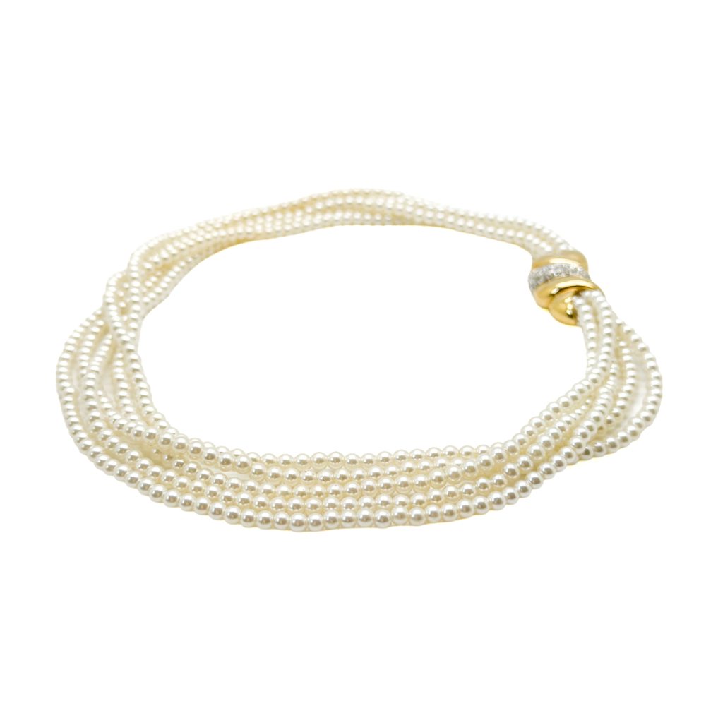 Vintage Pearl Wave Clasp Torsade