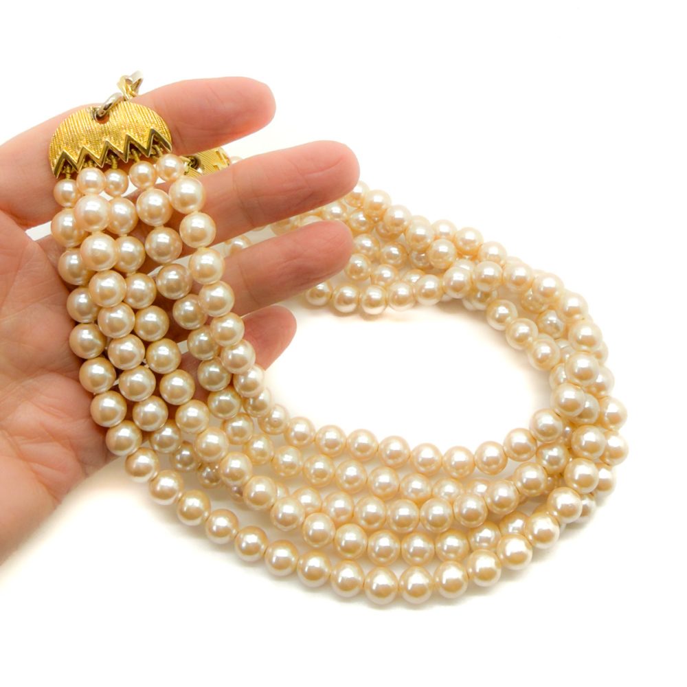 Vintage Five Strand Pearl Necklace