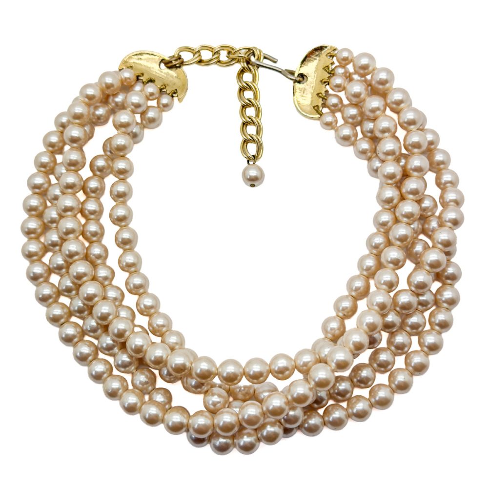 Vintage Five Strand Pearl Necklace