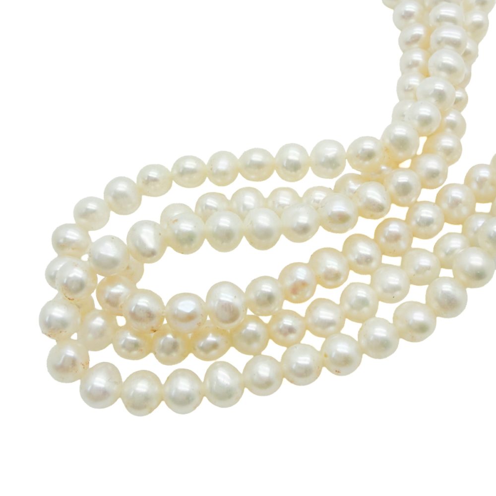 Vintage Flower Clasp Pearl Necklace