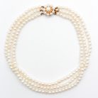 Jennifer Gibson Jewellery 2275 (3) Vintage Flower Clasp Pearl Necklace