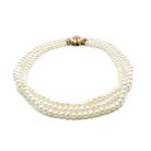 Jennifer Gibson Jewellery 2275 (4) Vintage Flower Clasp Pearl Necklace