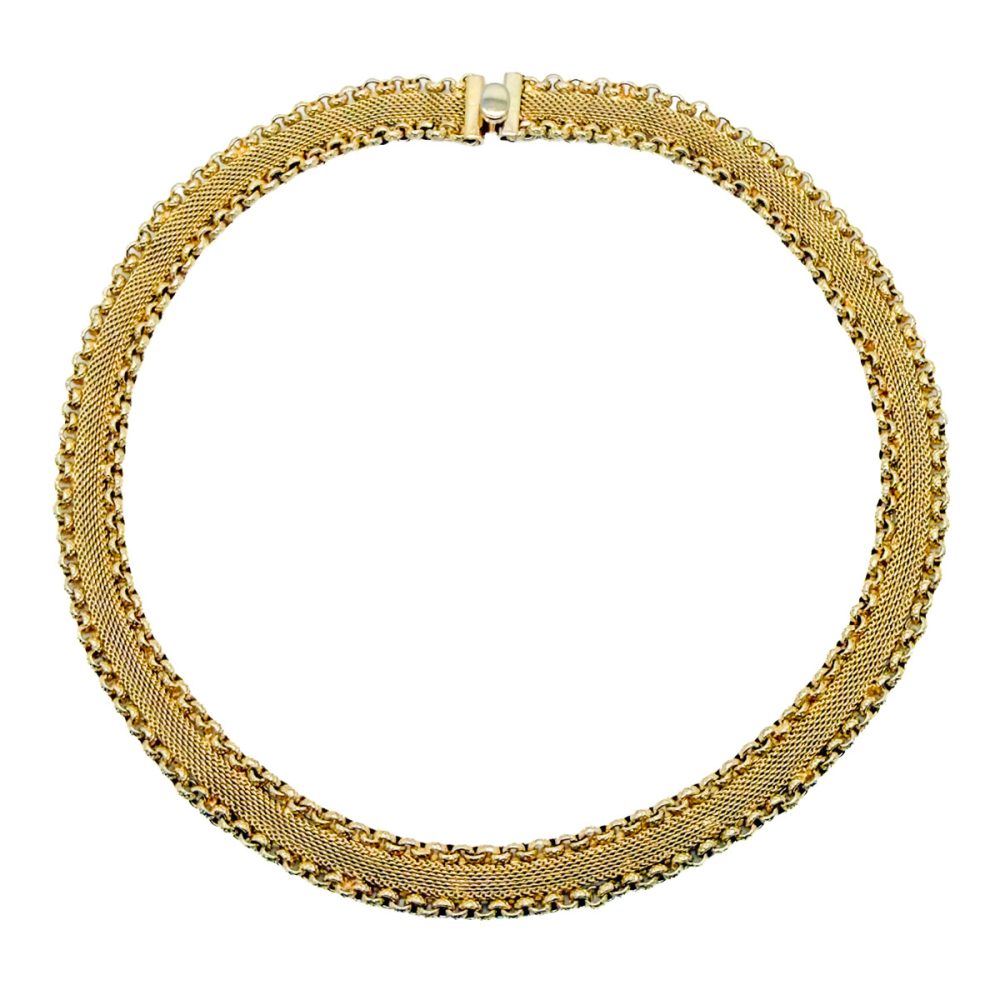 Vintage Gold Mesh Choker Necklace