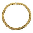 Jennifer Gibson Jewellery 2277 (2) Vintage Gold Mesh Choker Necklace