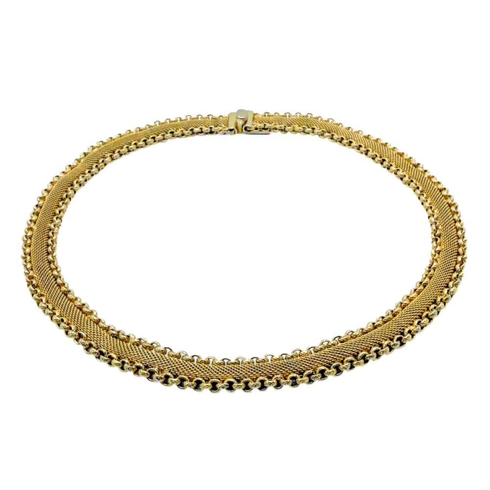 Vintage Gold Mesh Choker Necklace
