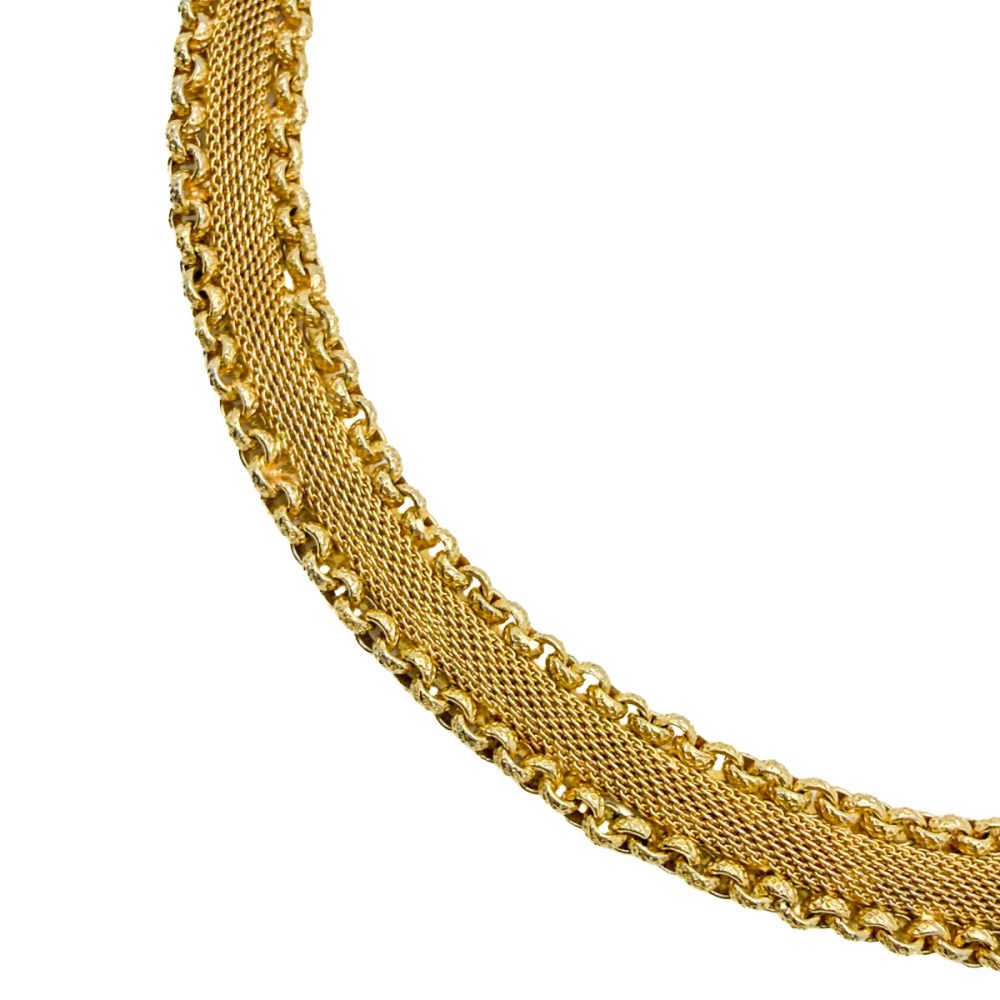 Vintage Gold Mesh Choker Necklace
