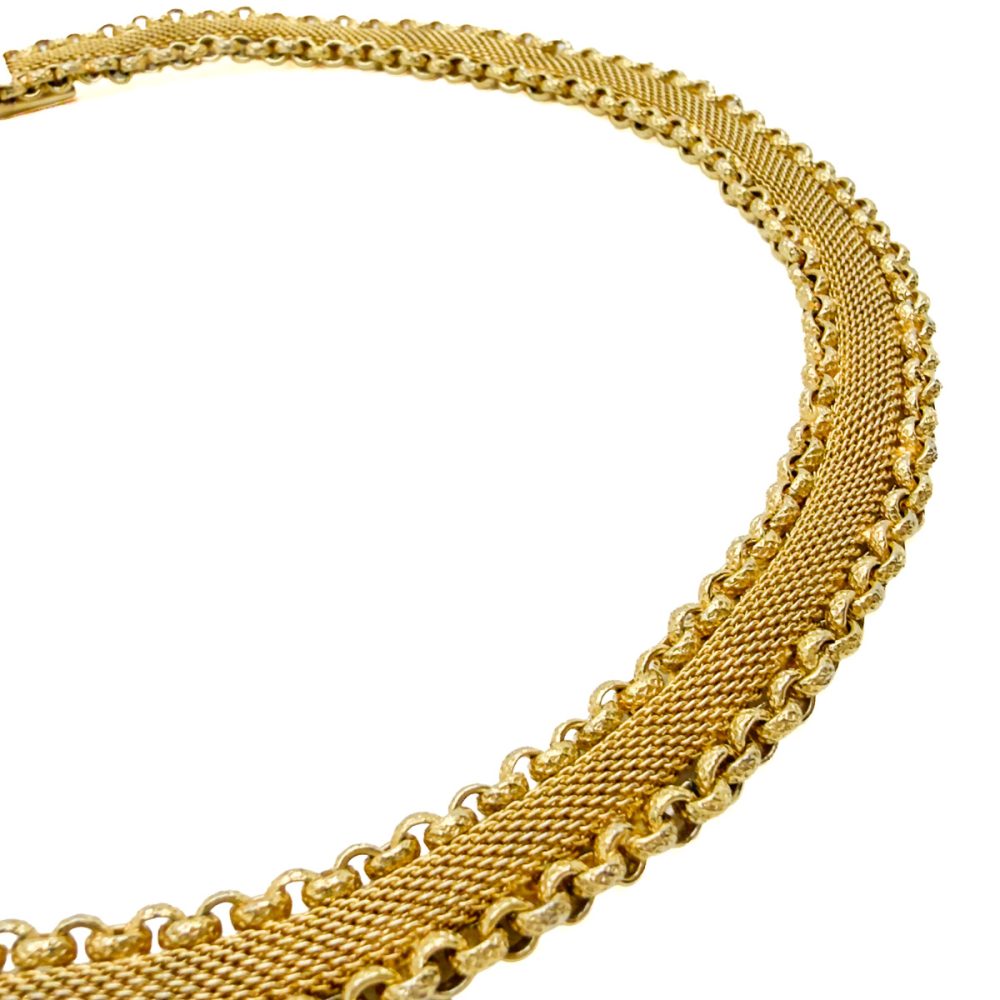 Vintage Gold Mesh Choker Necklace