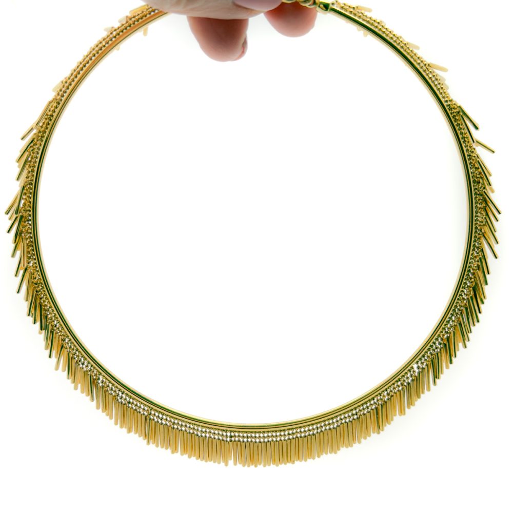 Vintage Gold Vermeil Fringe Torque