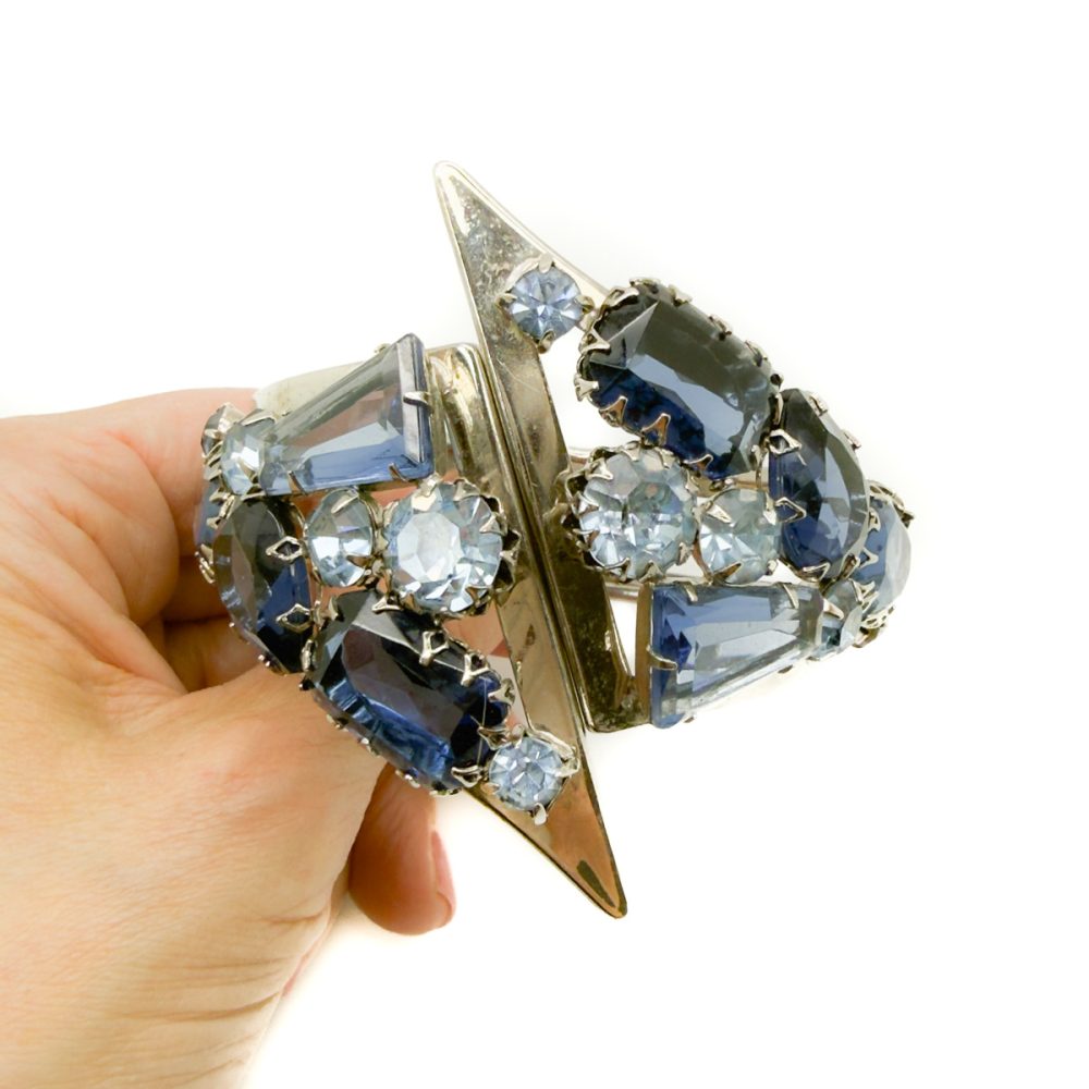 Vintage Fancy Cut Sapphire Crystal Cuff