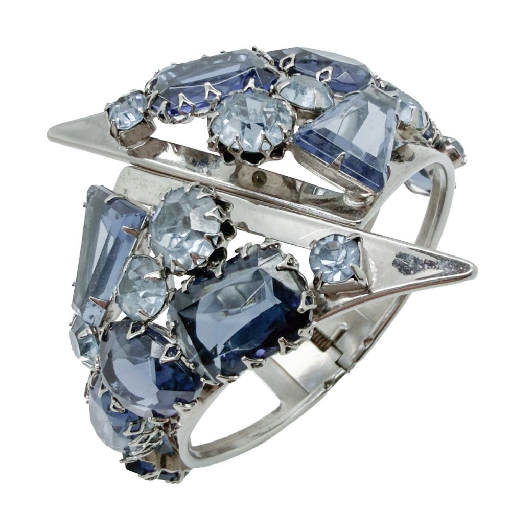 Vintage Fancy Cut Sapphire Crystal Cuff