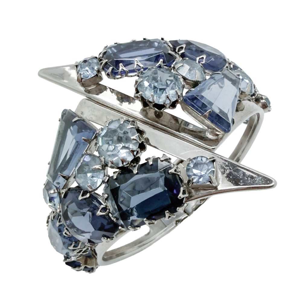 Vintage Fancy Cut Sapphire Crystal Cuff