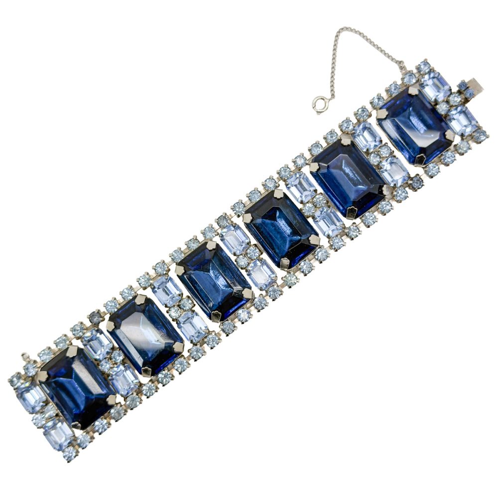 Vintage Oversize Sapphire Crystal Bracelet