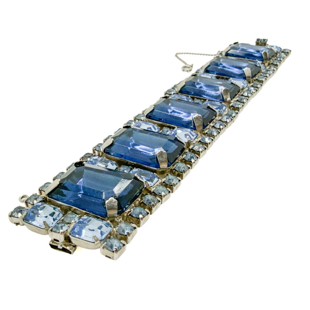 Vintage Oversize Sapphire Crystal Bracelet