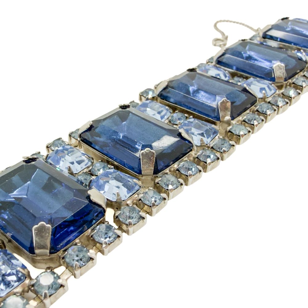 Vintage Oversize Sapphire Crystal Bracelet