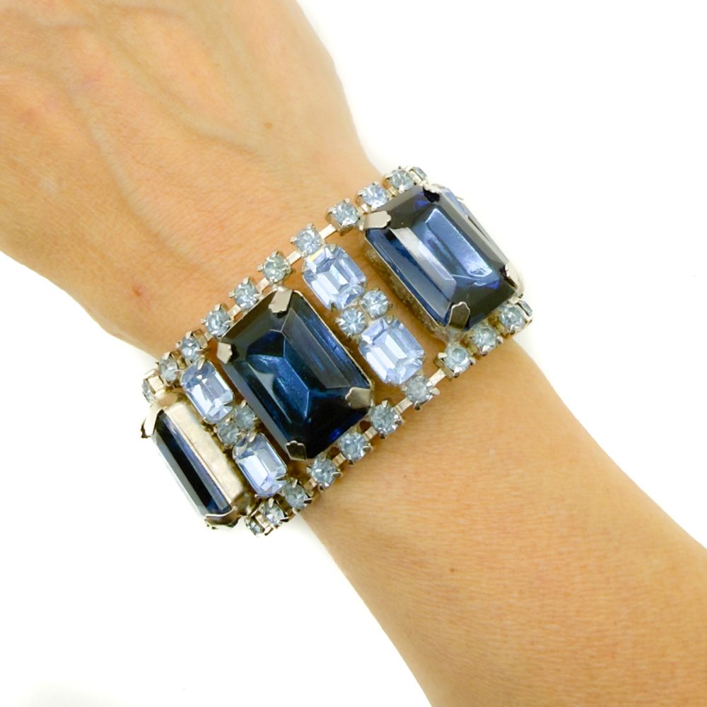 Vintage Oversize Sapphire Crystal Bracelet