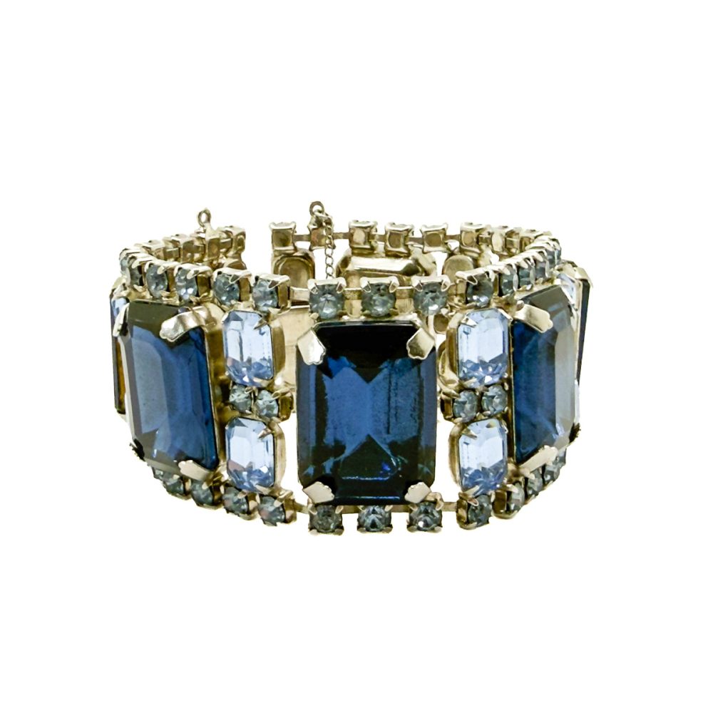 Vintage Oversize Sapphire Crystal Bracelet