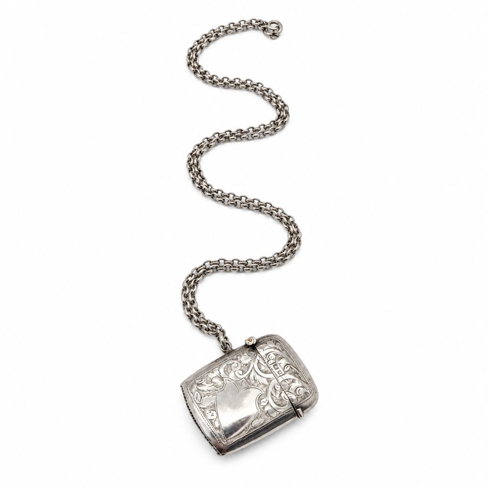 Antique Hallmarked Silver Heart Vesta