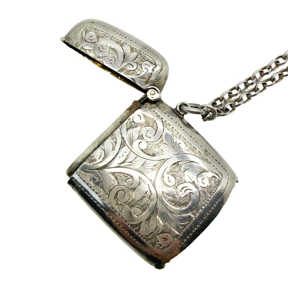 Antique Hallmarked Silver Heart Vesta