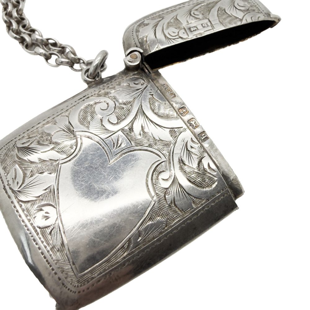 Antique Hallmarked Silver Heart Vesta