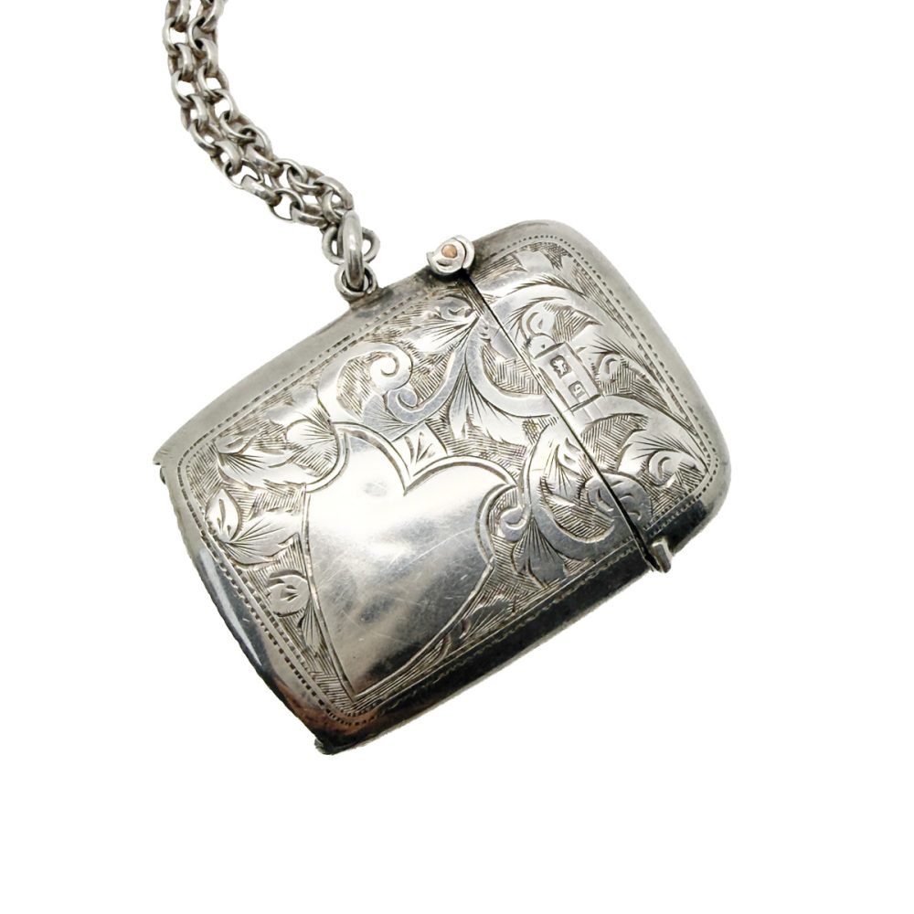 Antique Hallmarked Silver Heart Vesta