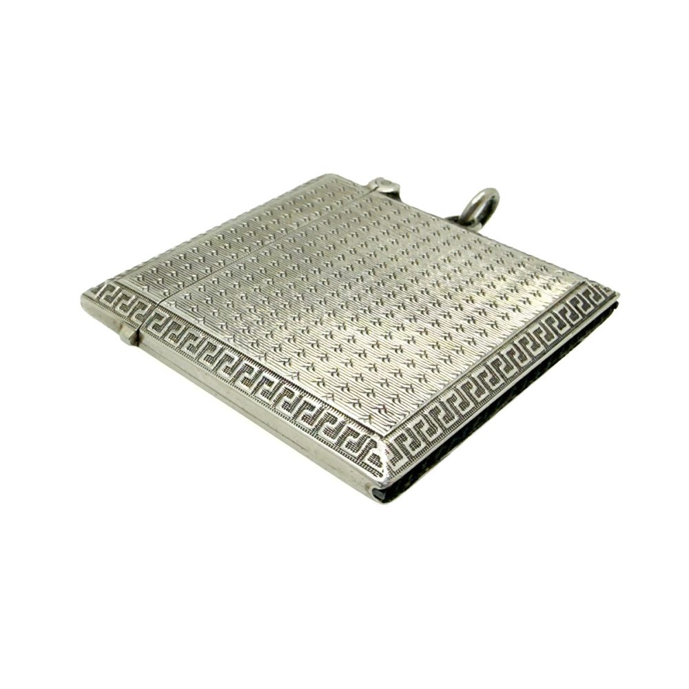 Antique Hallmarked Silver Square Vesta Case