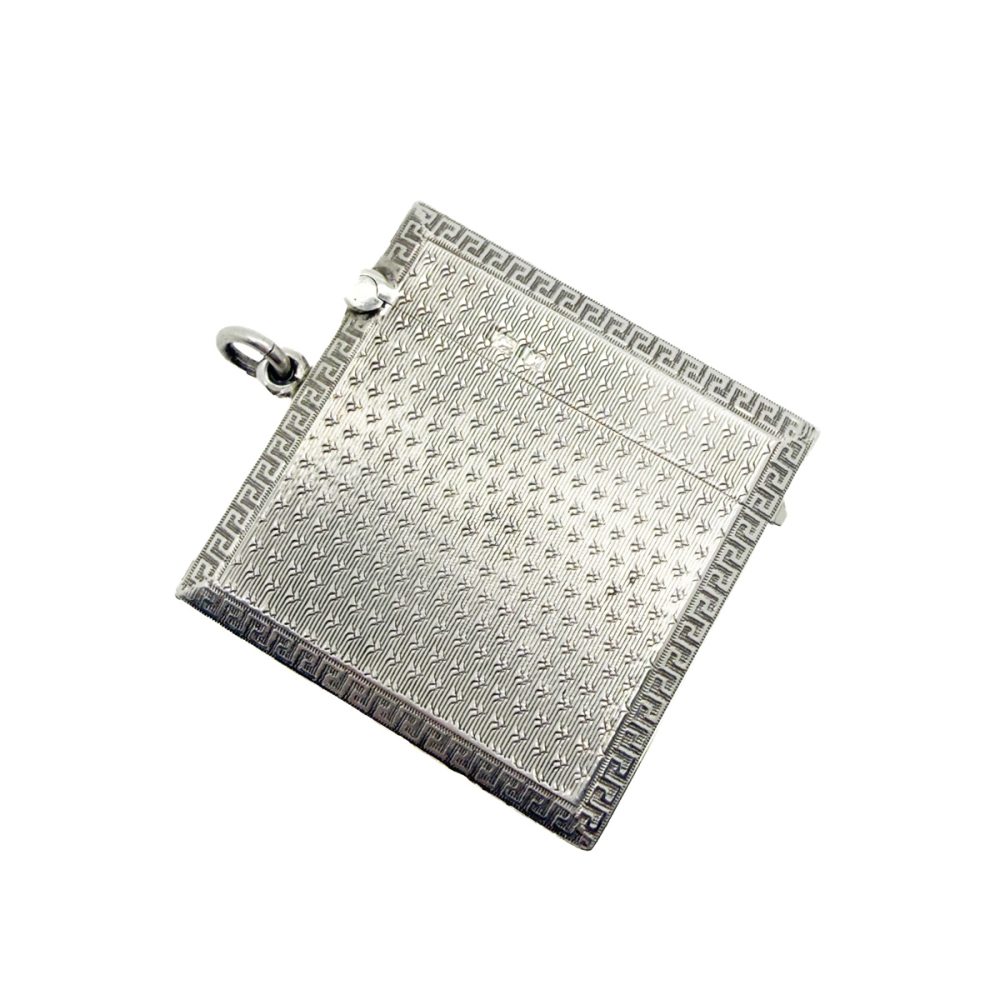 Antique Hallmarked Silver Square Vesta Case