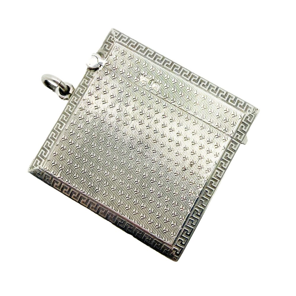 Antique Hallmarked Silver Square Vesta Case