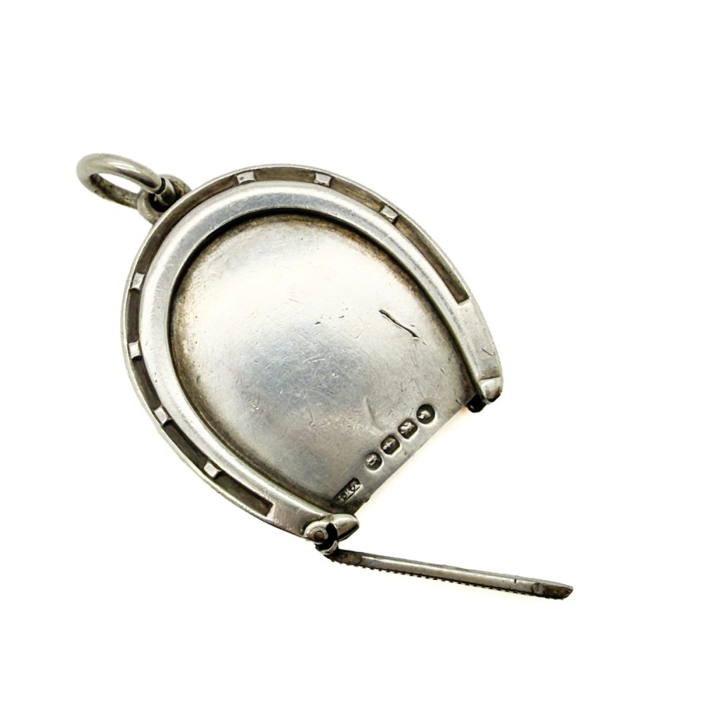 Antique Hallmarked Silver Horseshoe Vesta Case