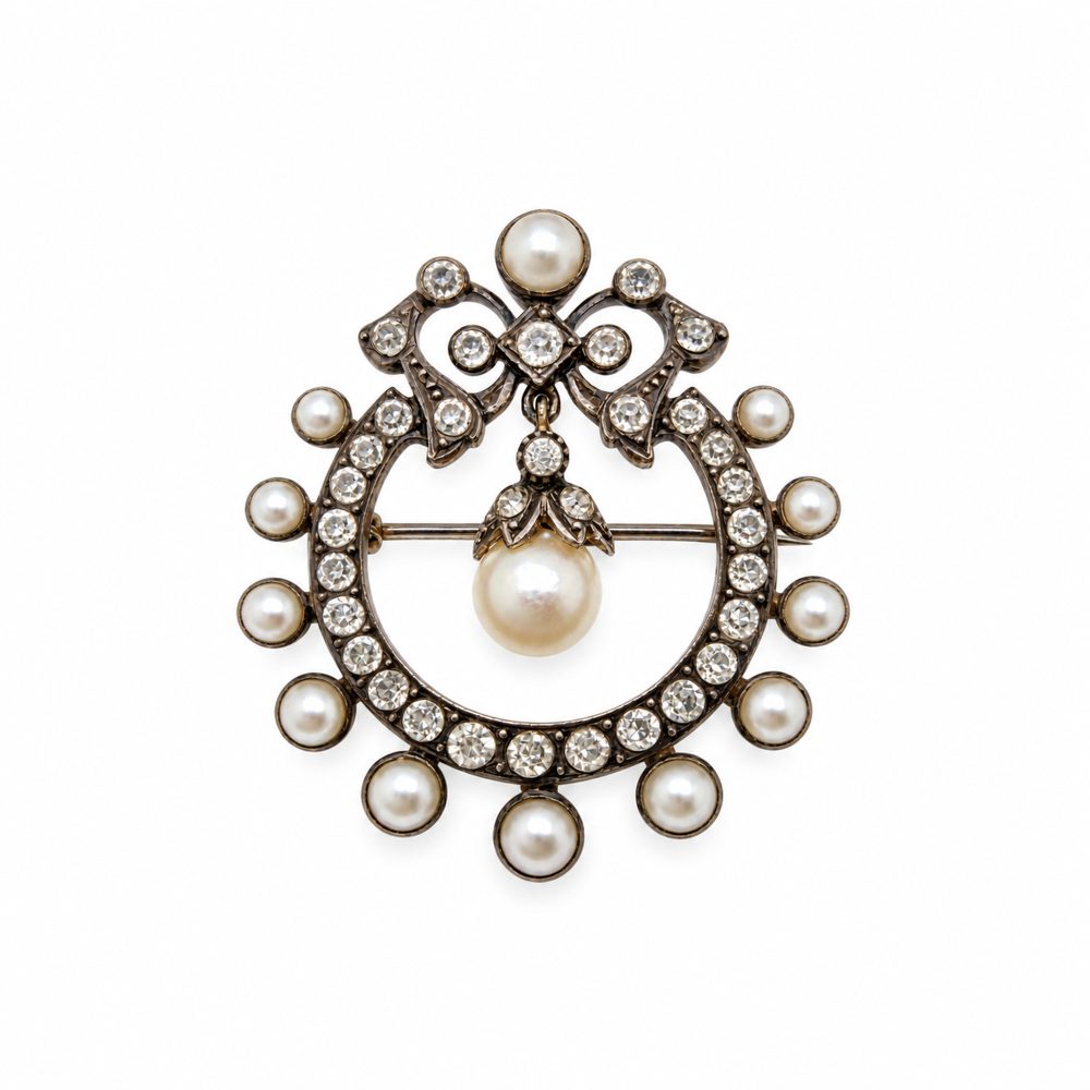 Antique French Silver Belle Epoque Brooch