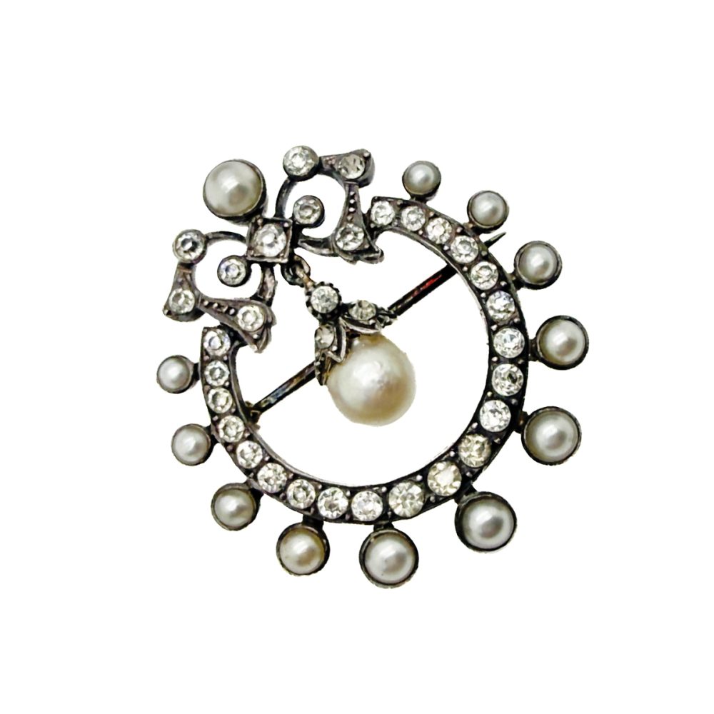 Antique French Silver Belle Epoque Brooch