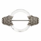 Jennifer Gibson Jewellery 2293 (1) Antique Art Deco Sterling & Glass Brooch
